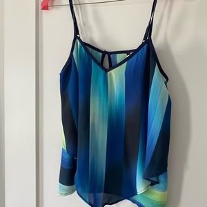 Trina Turk Blue Flowy Top